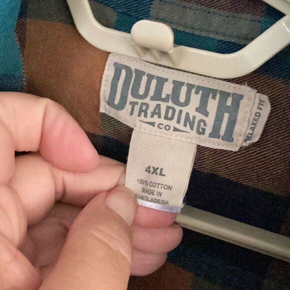 Duluth Trading Co. Plaid Flannel Work Shirt Men’s 4X Long Sleeve Relaxed Fit - Picture 6 of 6